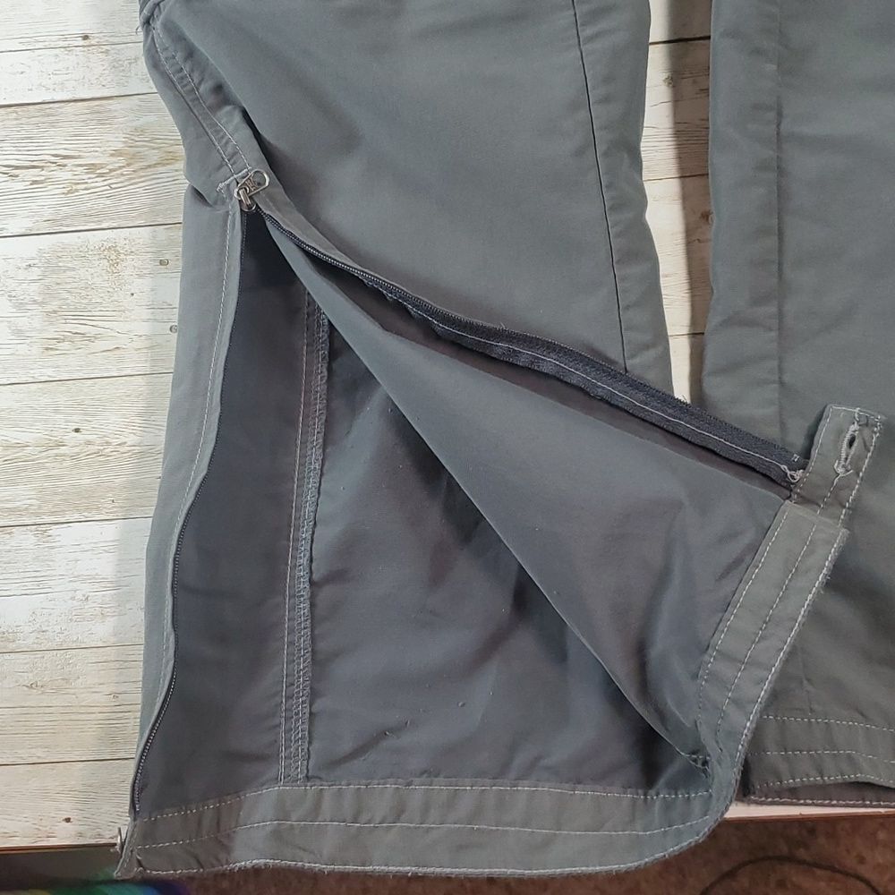 Kuhl Forester Convertible Zip-Off Full-Length to Capri Pants Size 6 Gray/Green - Picture 5 of 14